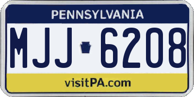 PA license plate MJJ6208