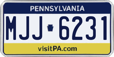 PA license plate MJJ6231