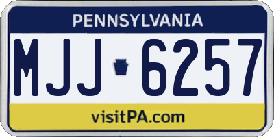 PA license plate MJJ6257