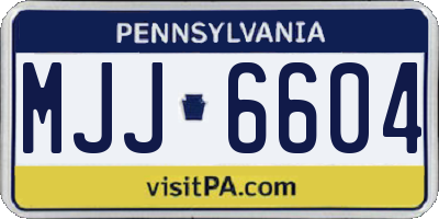 PA license plate MJJ6604