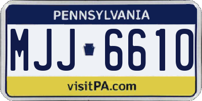 PA license plate MJJ6610