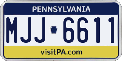 PA license plate MJJ6611
