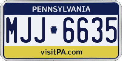 PA license plate MJJ6635
