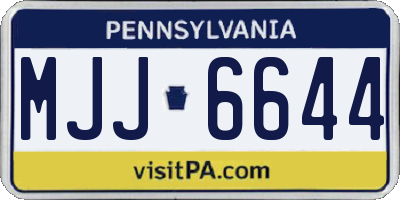 PA license plate MJJ6644