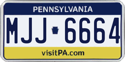 PA license plate MJJ6664