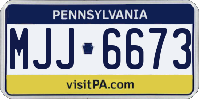 PA license plate MJJ6673