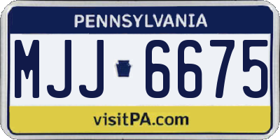PA license plate MJJ6675