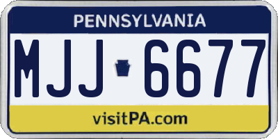 PA license plate MJJ6677