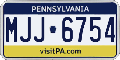 PA license plate MJJ6754