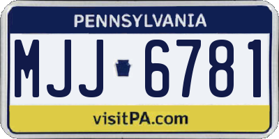 PA license plate MJJ6781
