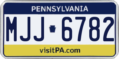 PA license plate MJJ6782