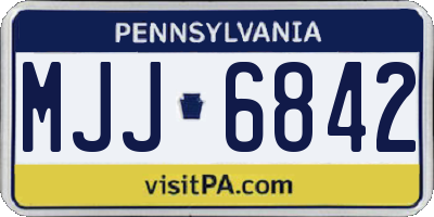 PA license plate MJJ6842