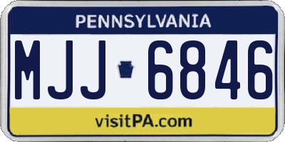 PA license plate MJJ6846