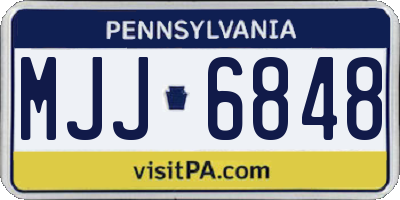 PA license plate MJJ6848
