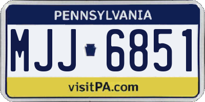PA license plate MJJ6851