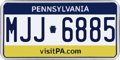 PA license plate MJJ6885