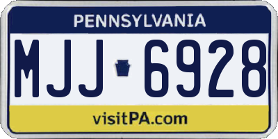 PA license plate MJJ6928