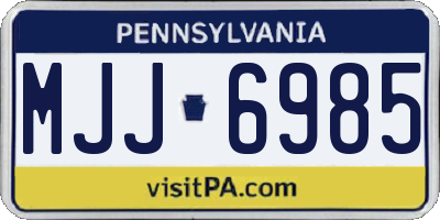 PA license plate MJJ6985