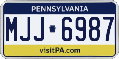 PA license plate MJJ6987