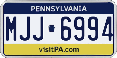 PA license plate MJJ6994