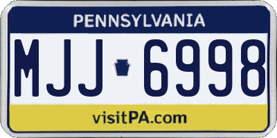 PA license plate MJJ6998