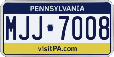 PA license plate MJJ7008