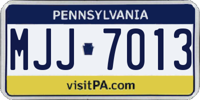 PA license plate MJJ7013