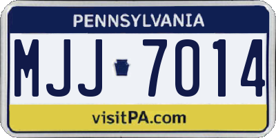 PA license plate MJJ7014