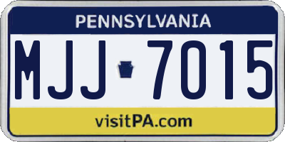 PA license plate MJJ7015