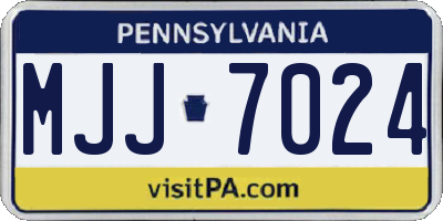 PA license plate MJJ7024