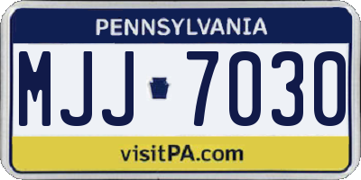 PA license plate MJJ7030