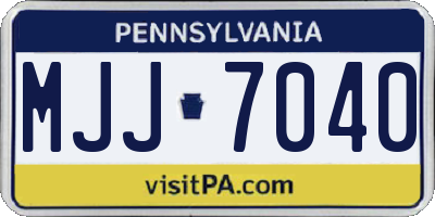 PA license plate MJJ7040