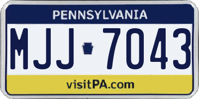 PA license plate MJJ7043