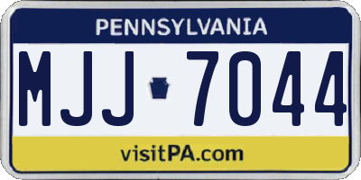 PA license plate MJJ7044