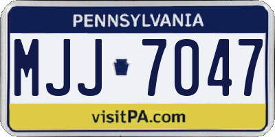 PA license plate MJJ7047
