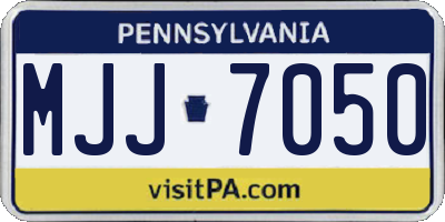 PA license plate MJJ7050