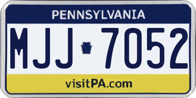 PA license plate MJJ7052