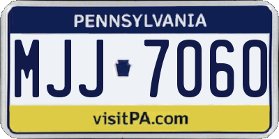 PA license plate MJJ7060