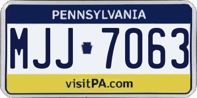 PA license plate MJJ7063