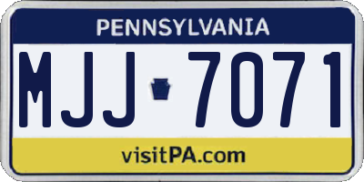 PA license plate MJJ7071