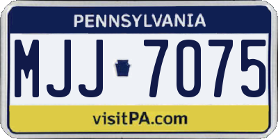 PA license plate MJJ7075