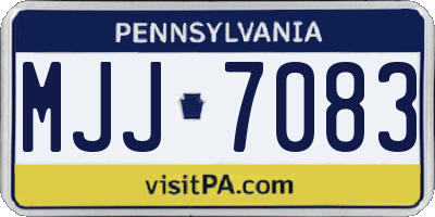 PA license plate MJJ7083