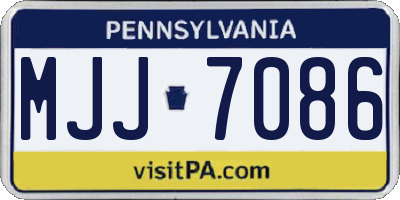 PA license plate MJJ7086