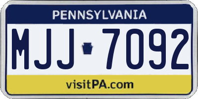 PA license plate MJJ7092