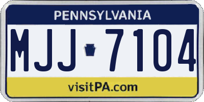PA license plate MJJ7104