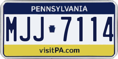 PA license plate MJJ7114
