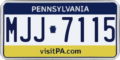 PA license plate MJJ7115
