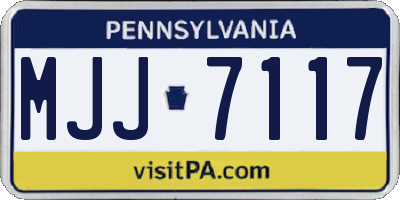 PA license plate MJJ7117