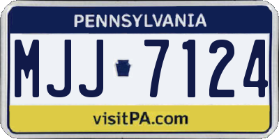 PA license plate MJJ7124