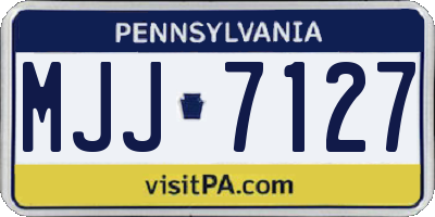 PA license plate MJJ7127